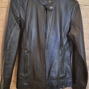 Leather Moto Jacket - Black